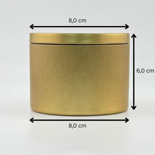 Behälter: Dose in Gold, Ø 8,0 cm