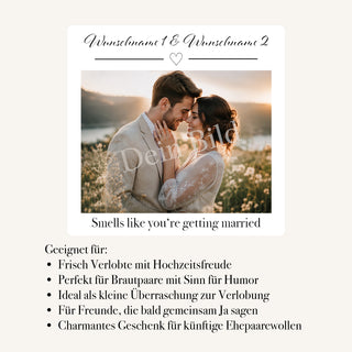 Duftkerze "Smells like you're getting married Wunschname & Wunschname"