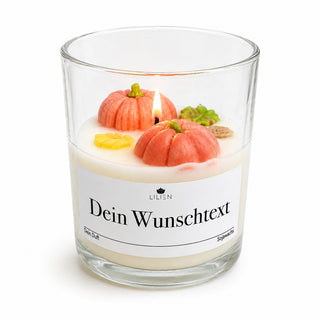 Kürbisliebe – Duftkerze im Glas mit Wunschtext