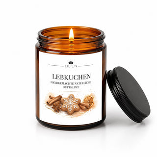 Duftkerze mit Duftnote Lebkuchen im Tiegel