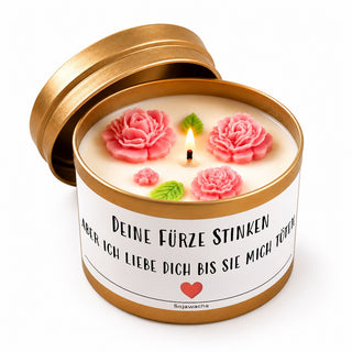 Duftkerze "Deine Fürze stinken, aber ich liebe dich, bis sie mich töten"