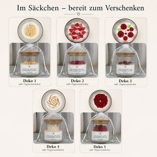 Personalisierte Duftkerze „Wunschtext“ – Kerze im Glas