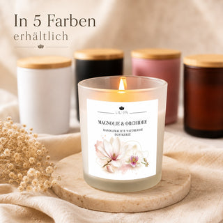 Duftkerze mit Duftnote Magnolie & Orchidee
