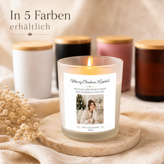 Duftkerze "Marry Christmas mit Bild"
