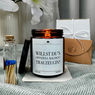 Duftkerze "Willst du’s offiziell machen? Trauzeugin?"