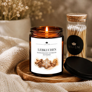 Duftkerze mit Duftnote Lebkuchen im Tiegel