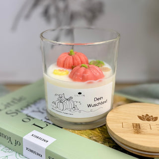 Pumpkin-Spice-Duftkerze mit individuellem Wunschtext im Glas